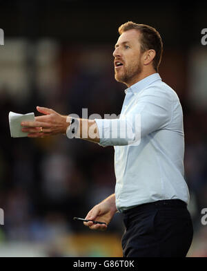 Soccer - Capital One Cup - First Round - Bristol Rovers v Birmingham City - Memorial Stadium. Birmingham City manager Gary Rowett during the Capital One Cup, First Round match at the Memorial Stadium, Bristol. Stock Photo