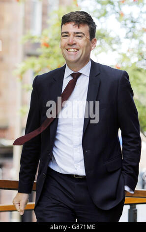 Labour leadership hopeful Andy Burnham arrives ahead of a Labour members event in Edinburgh, after he said he will not interfere in Scottish Labour if he wins the race for the top job. Stock Photo