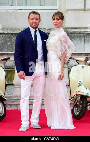 Guy Ritchie and Wife Jacqui Ainsley attending the UK premiere of The Man From Uncle at Somerset House, London. PRESS ASSOCIATION Photo. Picture date: Friday August 7, 2015. Photo credit should read: Ian West/PA Wire Stock Photo