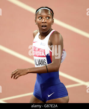 Great Britain's Bianca Williams after finishing sixth in the Women's 200 Metres semi-final during day six of the IAAF World Championships at the Beijing National Stadium, China. Stock Photo