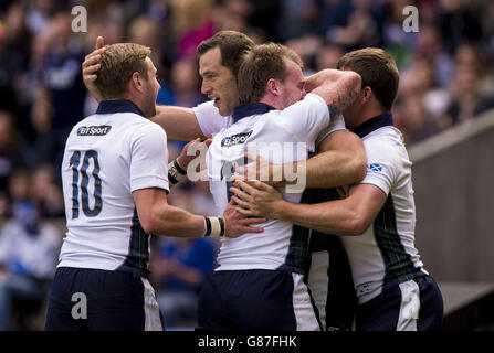 Scotland's Finn Russell during the warm up before the Guinness Men's ...