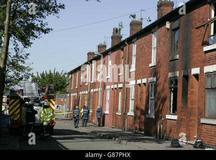 Salford House Fire Stock Photo