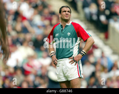 Rugby Union - Zurich Premiership - Final - Leicester Tigers v London Wasps. Leicester Tigers' captain Martin Johnson. Stock Photo