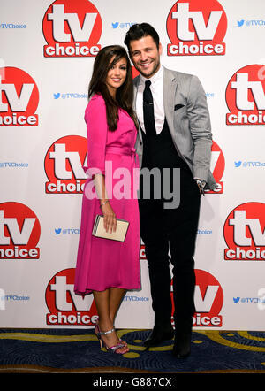 Michelle Keegan and Mark Wright attending the 2015 TV Choice Awards at the Park Lane Hilton Hotel, London. PRESS ASSOCIATION Photo. Picture date: Monday September 7, 2015. See PA story SHOWBIZ TVChoice. Photo credit should read: Ian West/PA Wire Stock Photo