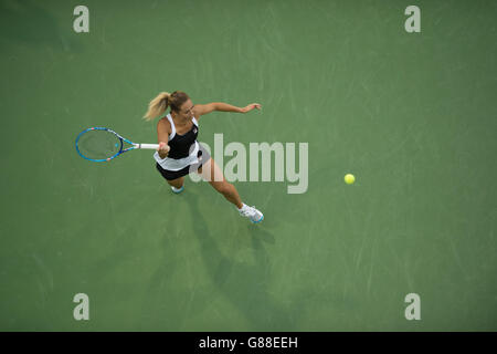 s singles match against Madison Keys on day one of the US Open at the US Open at the Billie Jean King National Tennis Center on August 31 2015 in New York, USA. Stock Photo