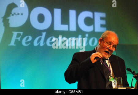 Home Secretary Charles Clarke addresses the conference. Mr Clarke outlined his vision of neighbourhood policing. Stock Photo