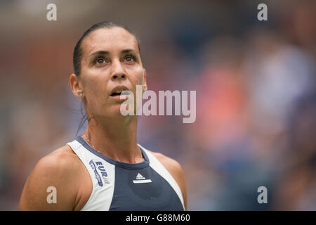 Flavia Pennetta during her Womens singles final against Roberta Vinci on day thirteen of the US Open at the Billie Jean King National Tennis Centre on September 12, 2015 in New York, USA. Stock Photo