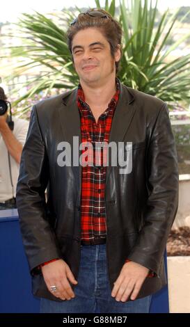 Cannes Film Festival 2005 - Sin City Photocall - Riviera Terrace, Palais des Festival. Benicio del Toro. Stock Photo