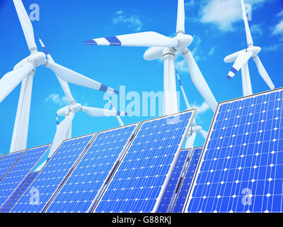 Ecologically clean power engineering (done in 3d rendering) Stock Photo