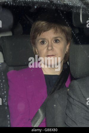 First Minister of Scotland Nicola Sturgeon leaves the Foreign and Commonwealth Office, London. Stock Photo