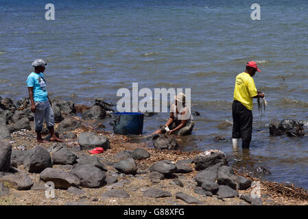 octopus fisherwoman, Anse Baleine, Rodrigues Stock Photo