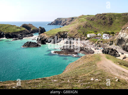 Coastal scenery, Kynance Cove, Lizard peninsula, Cornwall, England, UK Stock Photo