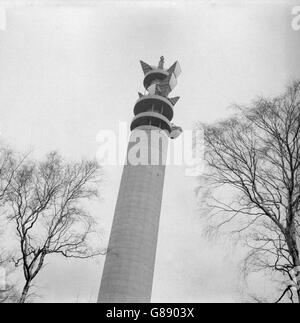 Buildings and Landmarks - Pye Green GPO Tower - Cannock Chase, Staffordshire. The 260ft high communications tower at the GPO'S Pye Green radio station on Cannock Chase, Staffordshire. Stock Photo