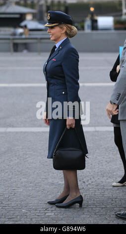 TV presenter Group Captain Carol Vorderman, Honorary Ambassador For RAF Air Cadets, at the Tower of London before the launch of the For Queen and Country event to raise awareness of the work of Coming Home, the fundraising campaign for Haig Housing Trust, providing adapted housing for severely wounded and traumatically disabled Service and ex-Service personnel. Stock Photo