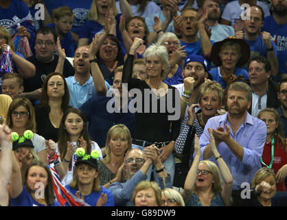 Judy Murray, mother of Great Britain's Andy Murray applauds in his ...