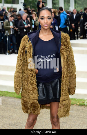 Jourdan Dunn attending the Burberry fashion show held in Kensington Palace Gardens as part of London Collections Men Stock Photo Alamy