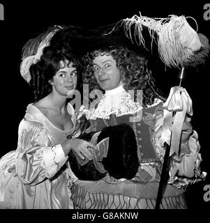 Jimmy Thompson, in the role of M. de Paris, rehearses with Catherine Feller, as Hippolyta, at the Savoy Theatre. Stock Photo