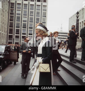 The Duchess of Kent leaving St. Paul's Cathedral after the 150th Anniversary of the Order of St. Michael and St. George. Stock Photo