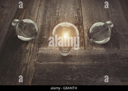 Leadership concept with light bulbs,3d rendering Stock Photo