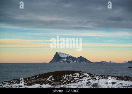 Island of Sommarøy facing the island Haja, Norway Stock Photo