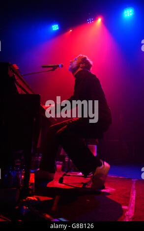 Lead singer Chris Martin from Coldplay performs onstage. Stock Photo