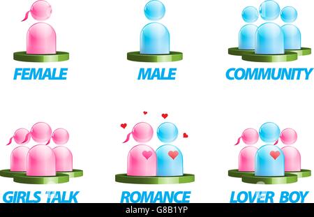 Vector Glossy Network Community Vector Icons Stock Vector