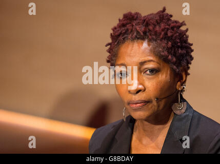 Bonnie Greer during the Women in the World conference at Cadogan Hall in London. Stock Photo