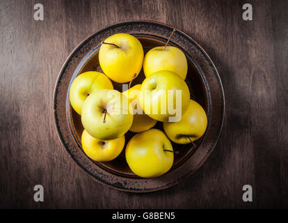 Raw Organic Golden Delicious Apples Stock Photo