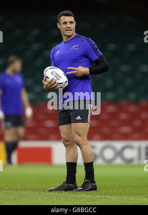 Rugby Union - Rugby World Cup 2015 - New Zealand Captain's Run - Millennium Stadium. New Zealand's Dan Carter during the Captain's Run at the Millennium Stadium, Cardiff. Stock Photo