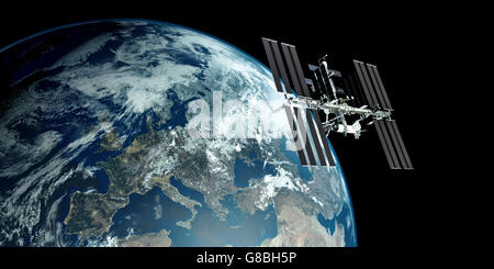 ISS - International Space Station orbiting Earth Stock Photo