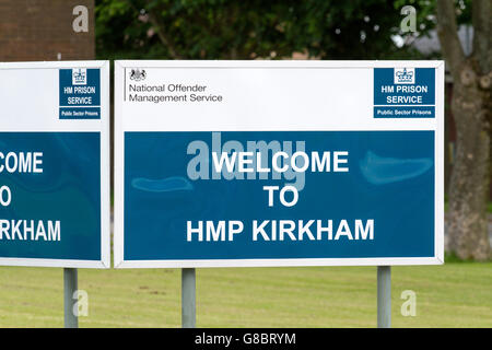 HMP Prison Kirkham is a Category D men's prison, jail, incarcerated, penitentiary, in Lancashire UK Stock Photo
