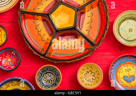 Set of typical empty tapas dishes Stock Photo