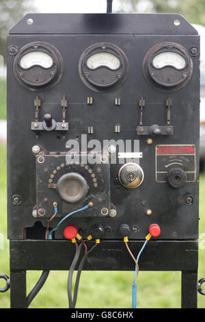 Old electrical dials and gauges for a generator Stock Photo