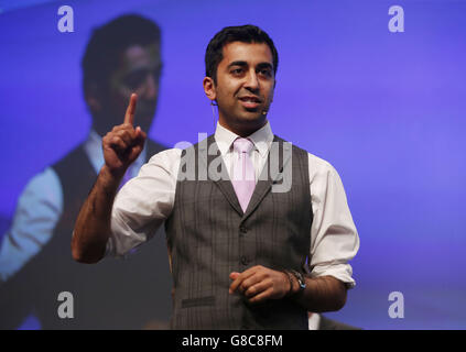 Humza Yousaf MSP during the SNP National conference at Aberdeen Exhibition and Conference Centre in Scotland. Stock Photo