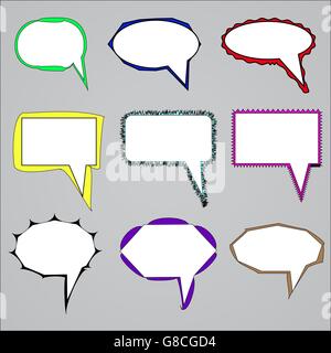 Speech bubble template with kids in classroom illustration Stock Vector ...