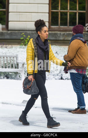 Pearl Mackie filming her first episode of series 10 of Doctor Who as