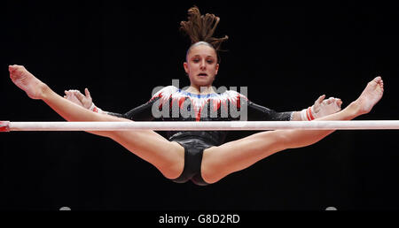 Gymnastics - 2015 World Championships - Day Two - The SSE Hydro. France's Loan His competes on the Parallel Bars during day two of the 2015 World Gymnastic Championships at The SSE Hydro, Glasgow. Stock Photo