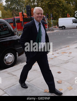 Former Liberal Democrat leader Paddy Ashdown arrives at St George's Cathedral in London for a memorial service for Charles Kennedy, who died in June. Stock Photo