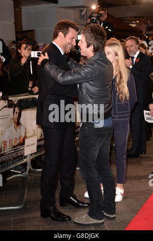 Bradley Cooper (left) and Noel Gallagher (right) arriving for the Burnt premiere at Vue West End, Leicester Square, London. PRESS ASSOCIATION Photo. Picture date: Wednesday October 28, 2015. Photo credit should read: Anthony Devlin/PA Wire Stock Photo