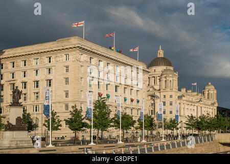 Cunard Building and Port of Liverpool Building Pier Head Liverpool Stock Photo