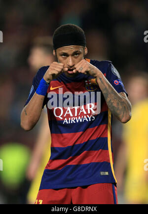 Soccer - UEFA Champions League - Group E - Barcelona v BATE Borisov - Camp Nou. FC Barcelona's Neymar celebrates scoring his side's third goal of the game Stock Photo