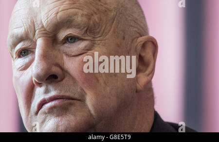 Frankfurt, Germany. 29th June, 2016. German artist Georg Baselitz seen in the exhibition 'Georg Baselitz. The Heroes' at the Staedel art museum in Frankfurt am Main, Germany, 29 June 2016. The monographic special exhibition features some 70 works by the painter. Credit:  dpa picture alliance/Alamy Live News Stock Photo