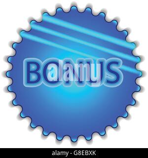Big blue button labeled "Bonus" Stock Vector