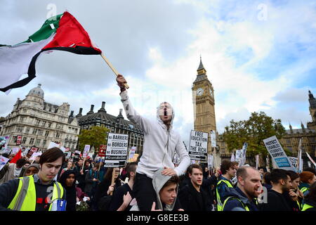 A student during a protest calling for the abolition of tuition fees ...