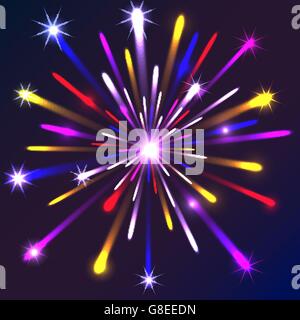 Graphic fireworks in black background. Vector. EPS10 Stock Vector