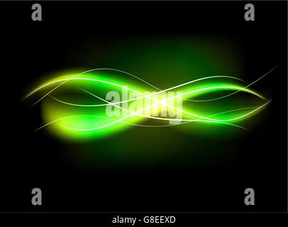 Blurry abstract green lined light effect background. EPS10 with transparency Stock Vector
