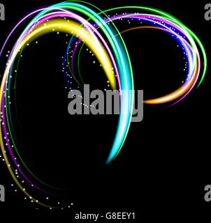 Vector illustration of colorful abstract background with blurred magic neon light curved lines. EPS10 Stock Vector
