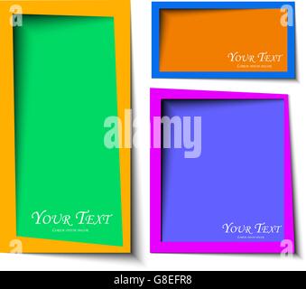 abstract Rounded rectange text boxes with colorful background design vector Stock Vector