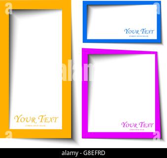 abstract Rounded rectange text boxes with colorful background design vector Stock Vector