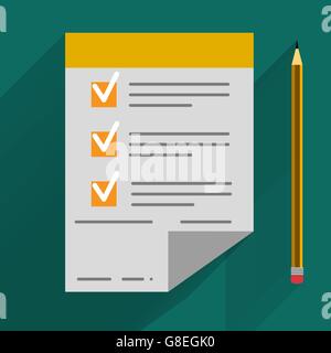 Vector concept in flat style - agreement and pen. Vector. EPS10 Stock Vector